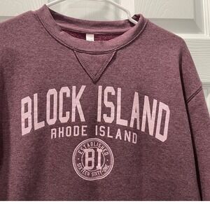 Block Island Rhode Island Graphic Print Pullover Sweatshirt S